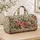 Ivory Rose And Vine Floral Style For Weekend Getaways, Garden Trips And Vacations Quilted Weekend Bag - 4