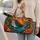 Tropical Waterfall Sunset With Palm Trees for Island Getaways and Beachside Escapes Quilted Weekend Bag - 2