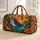 Tropical Waterfall Sunset With Palm Trees for Island Getaways and Beachside Escapes Quilted Weekend Bag - 1