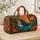 Tropical Waterfall Sunset With Palm Trees for Island Getaways and Beachside Escapes Quilted Weekend Bag - 4