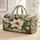 Cream Magnolia Blooms and Teal Leaves for Yoga, Beach Days and Weekend Getaways Quilted Weekend Bag - 1