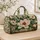 Cream Magnolia Blooms and Teal Leaves for Yoga, Beach Days and Weekend Getaways Quilted Weekend Bag - 4