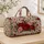 Crimson Rose And Ivory Botanical Florals For Romantic Beach And Weekend Getaways Quilted Weekend Bag - 4