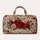 Crimson Rose And Ivory Botanical Florals For Romantic Beach And Weekend Getaways Quilted Weekend Bag - 6