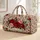 Crimson Rose And Ivory Botanical Florals For Romantic Beach And Weekend Getaways Quilted Weekend Bag - 1