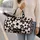 Black and Ivory Daisy Blooms for Sunny Coastal Getaways and Relaxed Weekend Escapes Quilted Weekend Bag - 2