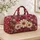 Ivory Daisy and Berry Gingham Florals for Colorful Weekend Getaways and Beach Escapes Quilted Weekend Bag - 4