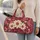 Ivory Daisy and Berry Gingham Florals for Colorful Weekend Getaways and Beach Escapes Quilted Weekend Bag - 2