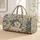 Vintage Blue Floral Toile Blooms for Weekend Getaways and Relaxed Outdoor Travel Quilted Weekend Bag - 1