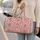 Blush Rose Scallop Florals for Beach Days, Yoga Trips and Weekend Getaways for Her Quilted Weekend Bag - 2