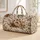 Vintage Taupe Rose Botanicals for Camping Getaways and Scenic Weekend Travel Quilted Weekend Bag - 1