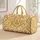 Ivory And Gold Damask Flourishes For Elegant Travel And Refined Weekend Getaways Quilted Weekend Bag - 1