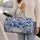 Blue Chinoiserie Hydrangea and Iris Blooms for Elegant Travel, Gym and Weekend Getaways Quilted Weekend Bag - 2