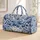 Blue Chinoiserie Hydrangea and Iris Blooms for Elegant Travel, Gym and Weekend Getaways Quilted Weekend Bag - 1