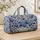 Blue Chinoiserie Hydrangea and Iris Blooms for Elegant Travel, Gym and Weekend Getaways Quilted Weekend Bag - 4