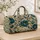 Blue Botanical Florals for Weekend Getaways, Camping Trips and Outdoor Escapes Style Quilted Weekend Bag - 4