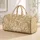 Ivory and Gold Paisley Scrolls for Elegant Weekend Travel, Vacations and Getaways Quilted Weekend Bag - 1