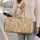 Ivory and Gold Paisley Scrolls for Elegant Weekend Travel, Vacations and Getaways Quilted Weekend Bag - 2