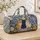 Blue-and-Gold Cats, Porcelain Vases and Florals for Charming Weekend Getaways Away Quilted Weekend Bag - 4
