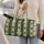 Forest Green Geometric Stripes for Weekend Travel and Gym Days, Unisex Style Quilted Weekend Bag - 2