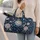 Navy Blue Botanical Flowers and Vines for Elegant Weekend Getaways and Travel Lovers Quilted Weekend Bag - 2