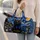 Black Cat Beneath a Cobalt Starry Sky for Cozy Weekend Escapes and Cat Lovers Everywhere Quilted Weekend Bag - 2