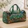Teal Camper Van Wildflowers for Road Trips and Weekend Escapes for Travelers Quilted Weekend Bag - 4