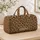 Amber Leopard Spots for Weekend Getaways, Yoga Sessions, and Active Travel for Women Quilted Weekend Bag - 4
