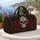 Gothic Skull And Crimson Roses For Edgy Travel, Fitness, And Weekend Getaway Style Quilted Weekend Bag - 5