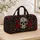 Gothic Skull And Crimson Roses For Edgy Travel, Fitness, And Weekend Getaway Style Quilted Weekend Bag - 4