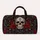 Gothic Skull And Crimson Roses For Edgy Travel, Fitness, And Weekend Getaway Style Quilted Weekend Bag - 6
