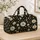 White Daisy Blooms for Weekend Getaways and Yoga Sessions, Women's Floral Travel Style Quilted Weekend Bag - 4