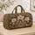 Golden Poinsettias and Baubles for Festive Holiday Getaways and Christmas Celebrations Quilted Weekend Bag - 4