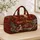 Vintage Santa Sleigh, Snowman and Red Truck Holiday Cheer for Christmas Getaways Quilted Weekend Bag - 4