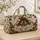 Vintage Mistletoe, Bell And Dove Holiday Cheer For Festive Christmas Getaways Quilted Weekend Bag - 4