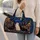 Midnight Cat Cityscape with Golden Stars for Cozy Weekend Travel and Dark Academia Fans Quilted Weekend Bag - 2