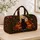 Black Cat and Pumpkin Autumn Halloween Scene for Cozy October Outings and Trick-or-Treat Quilted Weekend Bag - 4