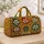Retro Paw Print Color Blocks for Camping Getaways and Relaxed Weekend Adventures Quilted Weekend Bag - 4
