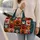 Vintage Paw Print Color Blocks for Cozy Weekend Getaways and Daily Travel Quilted Weekend Bag - 2