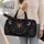 Golden Spiderweb and Crescent Moons for Enchanted Winter Getaways and Night Travel Quilted Weekend Bag - 2