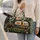 Vintage Camper Trailer, Bear And Pines For Mountain Travel And Weekend Escapes Quilted Weekend Bag - 2