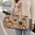 Vintage Cat Faces in Warm Tones for Cozy Weekend Getaways and Everyday Travel Lovers Quilted Weekend Bag - 2