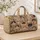 Vintage Cat Faces in Warm Tones for Cozy Weekend Getaways and Everyday Travel Lovers Quilted Weekend Bag - 4