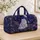 White Cat And Purple Daisies Under Stars For Dreamy Weekend Getaways Quilted Weekend Bag - 4