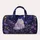 White Cat And Purple Daisies Under Stars For Dreamy Weekend Getaways Quilted Weekend Bag - 6