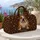 Stocky Bulldog Puppy Portrait With Bone Accents For Dog Lovers And Weekend Getaways Quilted Weekend Bag - 5