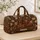 Brown Dachshund with Heritage Florals for Cozy Weekend Getaways and Dachshund Lovers Quilted Weekend Bag - 4