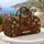 Brown Dachshund with Heritage Florals for Cozy Weekend Getaways and Dachshund Lovers Quilted Weekend Bag - 5