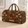 Brown Dachshund with Heritage Florals for Cozy Weekend Getaways and Dachshund Lovers Quilted Weekend Bag - 1