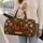 Brown Dachshund with Heritage Florals for Cozy Weekend Getaways and Dachshund Lovers Quilted Weekend Bag - 2